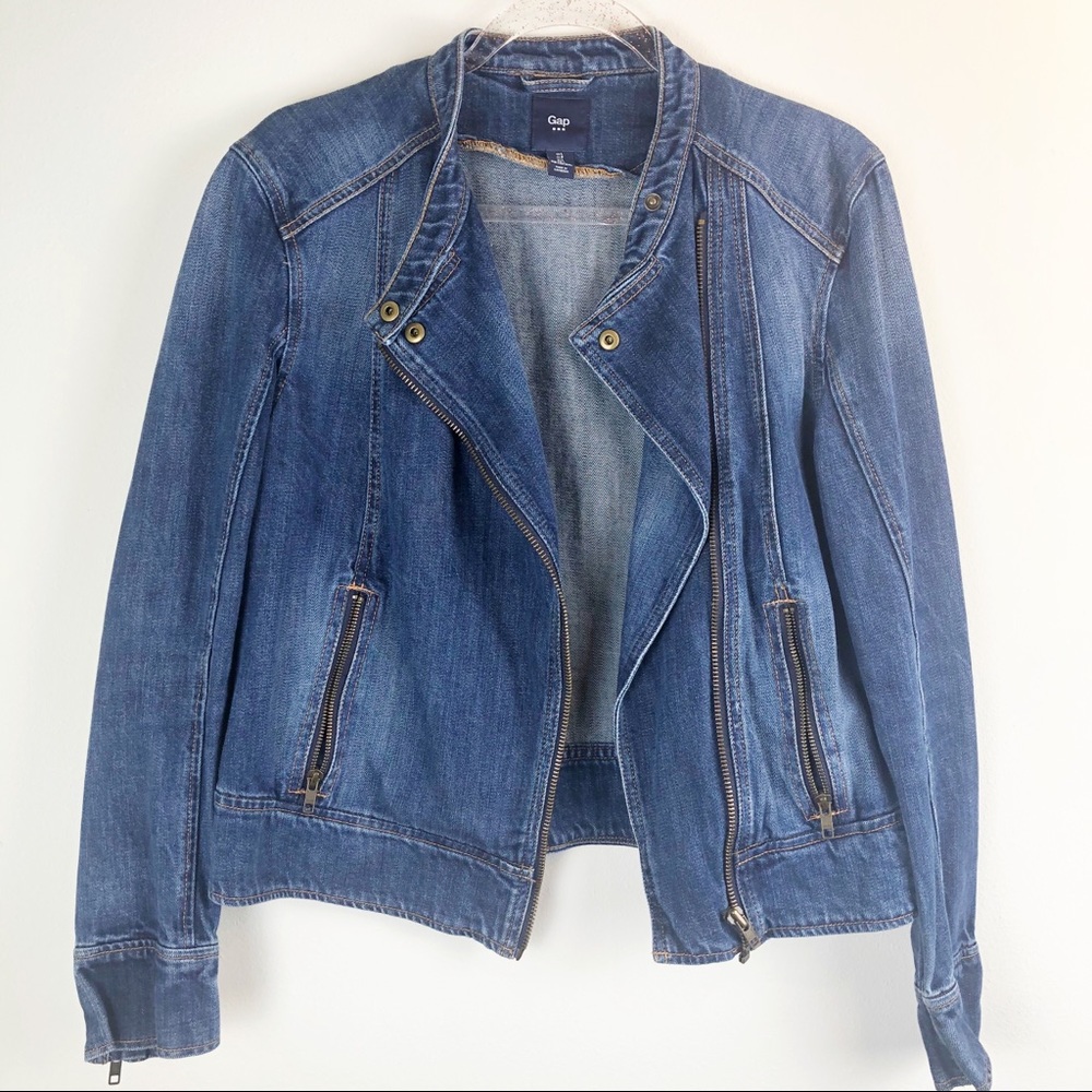 GAP Factory 1969 Denim Moto Jacket, Sz L